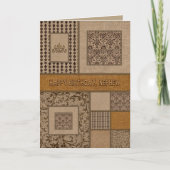 Birthday Nephew-schaduwen van bruine unieke patron Kaart (Voorkant)