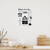 Birthday Newspaper Year 1990 Poster (Keuken)