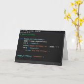 Birthday Notitieblok Computer Programmer Dark Mode Kaart (Gele Bloem)