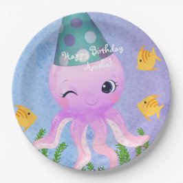 Birthday Octopus Paper Borden Papieren Bordje