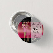 Birthday of Bachelorette Diva Girl Fun Ronde Button 3,2 Cm (Voorkant /achterkant)