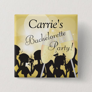 Birthday of Bachelorette Diva Girls Night Out Vierkante Button 5,1 Cm