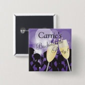 Birthday of Bachelorette Diva Girls Night Out Vierkante Button 5,1 Cm (Voorkant /achterkant)