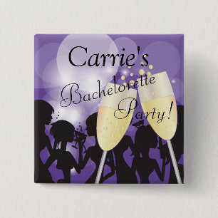 Birthday of Bachelorette Diva Girls Night Out Vierkante Button 5,1 Cm