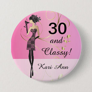 Birthday of Bachelorette Party Roze DIY-tekst Ronde Button 7,6 Cm