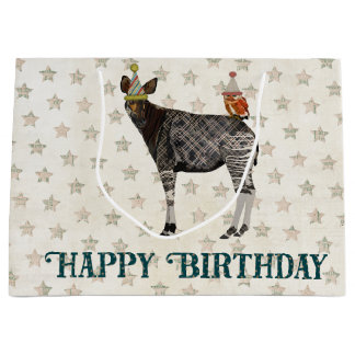 BIRTHDAY OKAPI & OWL LARGE CADEAUTASJE