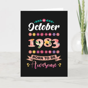 Birthday Oktober 1983 Gift Woman Kaart