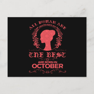 Birthday Oktober Born Best Women Gift Briefkaart