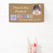 Birthday om het even welke leeftijd voeg fotonaam  spandoek (Insitu)