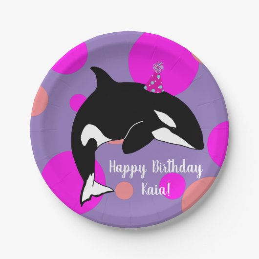  Birthday Orca Killer Whale  Papieren Bordje (Voorkant)