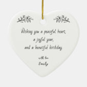 Birthday Ornament with Photo & Custom Message (Achterkant)