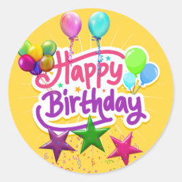 BIRTHDAY OVAL STICKER