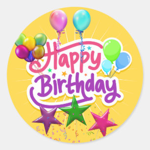 BIRTHDAY OVAL STICKER