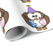 Birthday Owl Cadeaupapier (Rol Hoek)