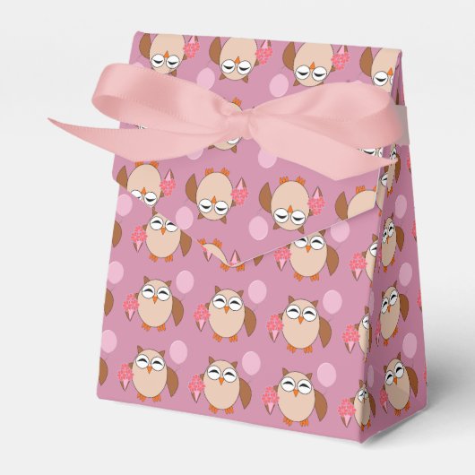 Birthday Owl Favor Box Bedankdoosjes (Voorkant Zijde)