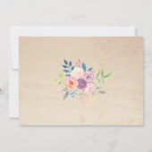 Birthday Paars Flower Photo Invitation  Kaart (Achterkant)