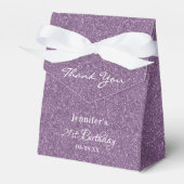 Birthday paarse glitter druppelt monogram dank u bedankdoosjes (Voorkant Zijde)
