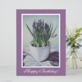 Birthday paarse kroonbloemen door Pola.B.Alex Kaart (Staand voorkant)