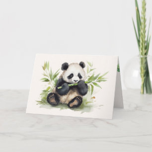 Birthday Panda Beer met bamboe Kaart