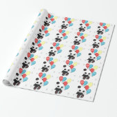 Birthday Panda met ballonnen Cadeaupapier (Uitgerold)