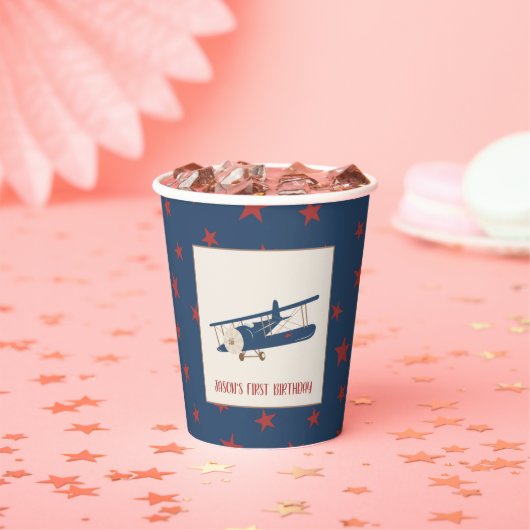 Birthday Paper Airplane Cup Papieren Bekers (Insitu)