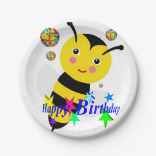 Birthday Paper Borden, Bumblebee Papieren Bordje