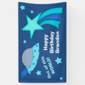 Birthday Partij buiten het wereldruimteschip Spandoek (Verticaal)