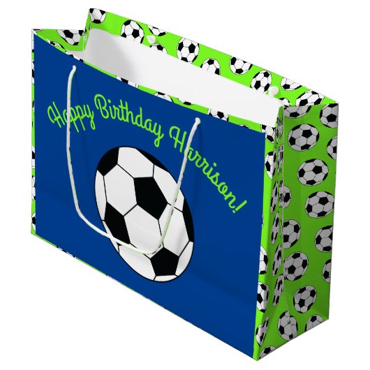 Birthday-partij in de sport groot cadeauzakje (Voorkant Gekanteld)