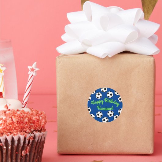 Birthday-partij in de sport ronde sticker (Feest)