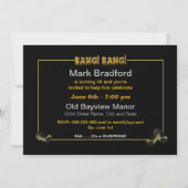 BIRTHDAY PARTIJ INVITATION - 40TH - BANG BANG! KAART (Achterkant)