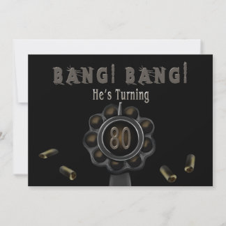 BIRTHDAY PARTIJ INVITATION - 80TH - BANG Pewter Kaart