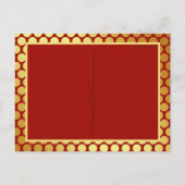 Birthday partij roodgouduitnodiging briefkaart (Achterkant)