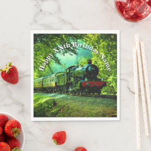 Birthday-partij van het Man van Steam Train Servet