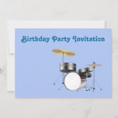 Birthday-partijuitnodiging met drumkit drummer kaart (Voorkant)