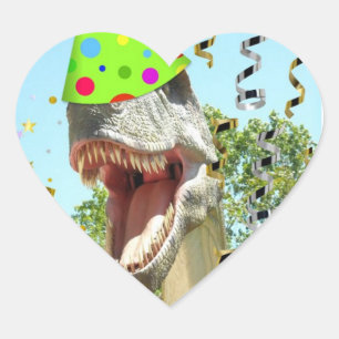 Birthday Party Animal Dinosaur Hart Sticker