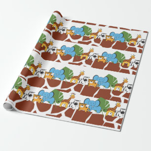 Birthday Party Animal Oerwoud Safari Cadeaupapier