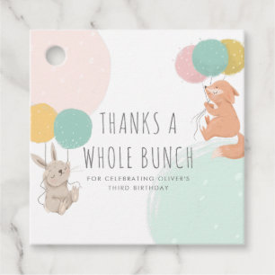 Birthday Party Animals Colorful Kids Bedankjes Labels