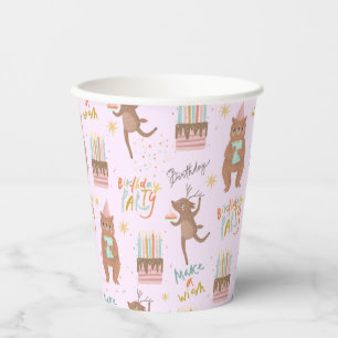 Birthday Party Animals Colorful Kids Papieren Bekers