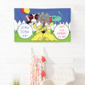 Birthday Party Animals personaliseren Spandoek (Insitu)