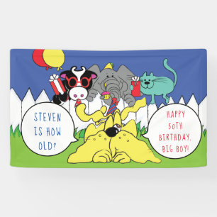 Birthday Party Animals personaliseren Spandoek