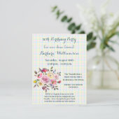 Birthday Party any Age Waterverf Flowers Kaart (Staand voorkant)