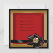 Birthday Party Asian Red Gold-bob Kaart (Achterkant)