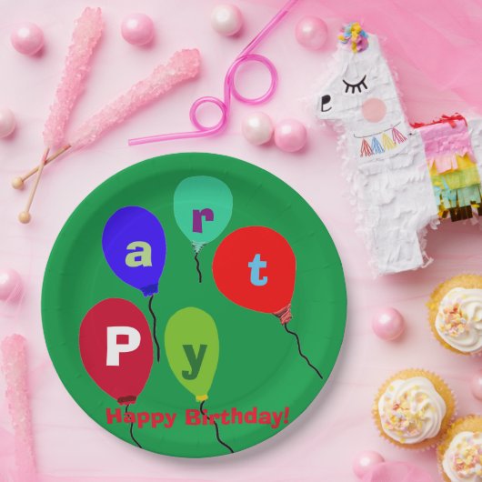 Birthday Party-ballonnen Papieren Bordje (Feest)
