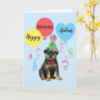 Birthday Party-ballonnen rottweiler-Kaart