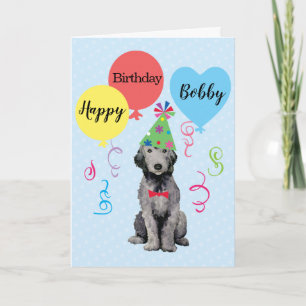 Birthday Party Balloons Bedlington Terrier Kaart