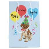 Birthday Party Balloons German Shorthaired Pointer Medium Cadeauzakje (Voorkant)