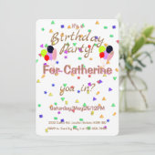 Birthday Party Balloons Invitation (Debout devant)