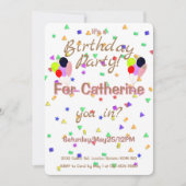 Birthday Party Balloons Invitation (Devant)