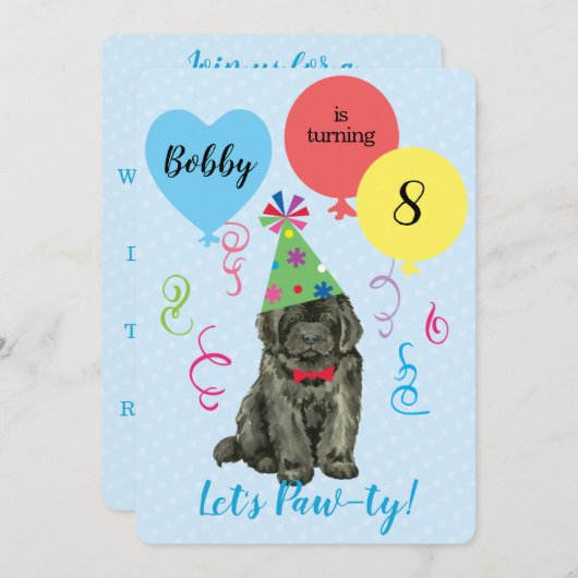 Birthday Party Balloons Newfoundland Uitnodiging (Voorkant / Achterkant)