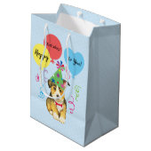 Birthday Party Balloons Pembroke Welsh Corgi Medium Cadeauzakje (Achterkant Gekanteld)